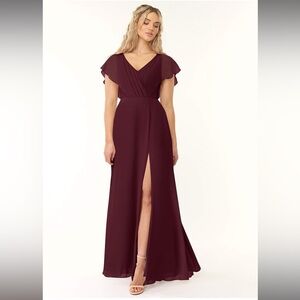 Azazie Rylee Maxi Dress in Cabernet